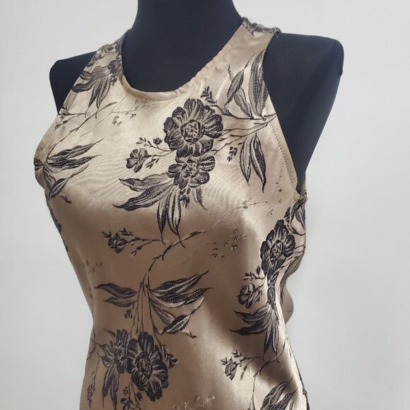 Vintage DBY Womens‎ Floral Fairy Grunge Maxi Dress Size 3 Gold Romantic Bias - Picture 2 of 11